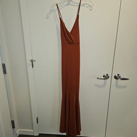 Michael Costello Revolve Genevieve  Maxi Dress Burnt Sienna Size XS - Picture 3 of 5